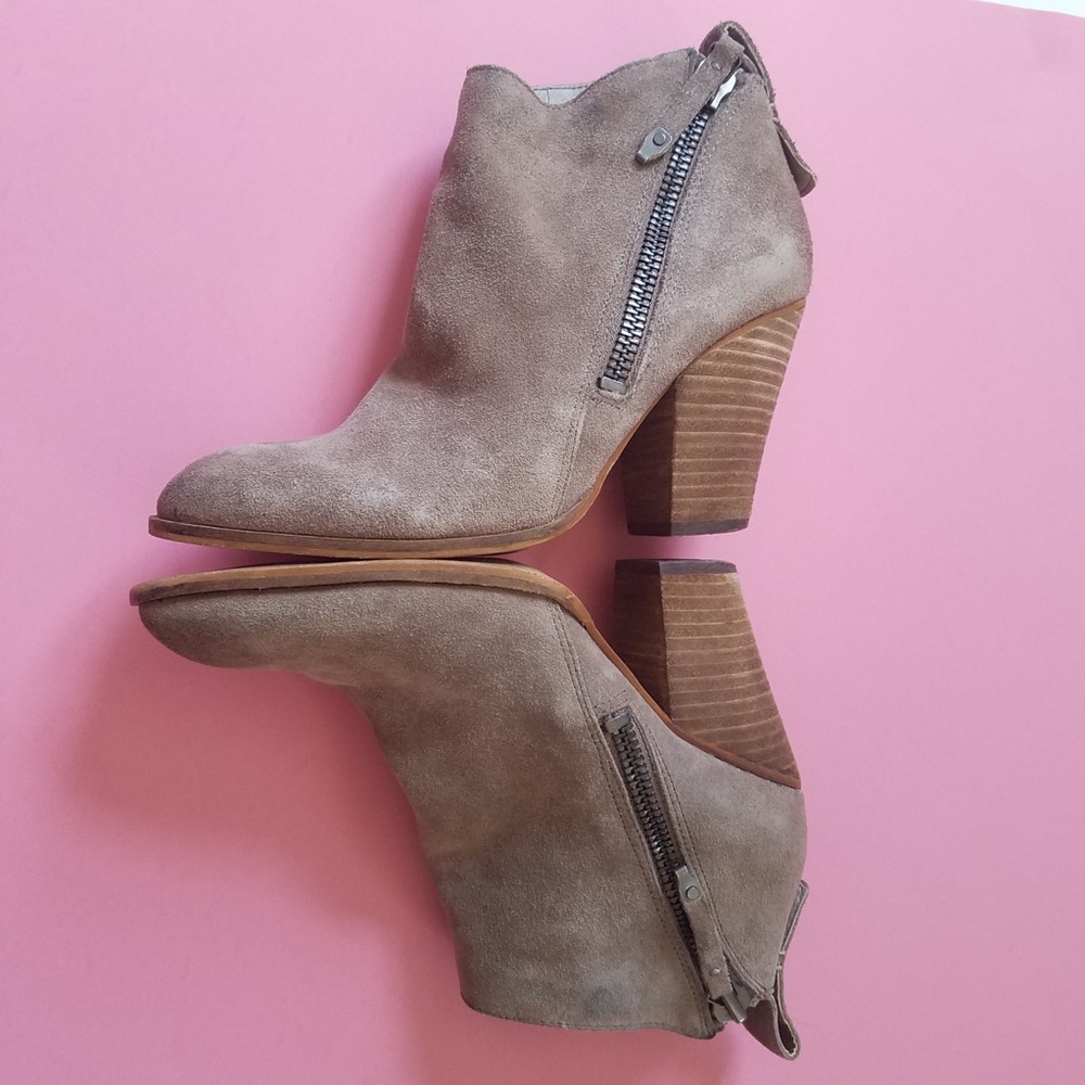 Dolce Vita Taupe Suede Double Zip Booties - Picture 5 of 7